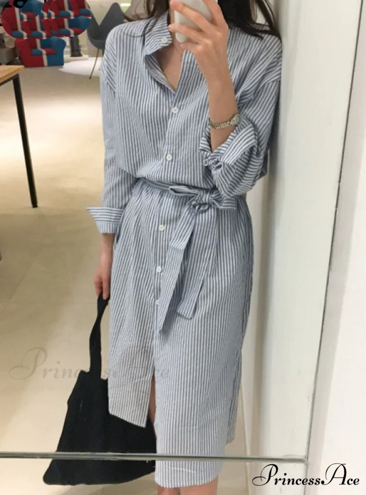 Cotton and Linen Lace Up Shirt Dress