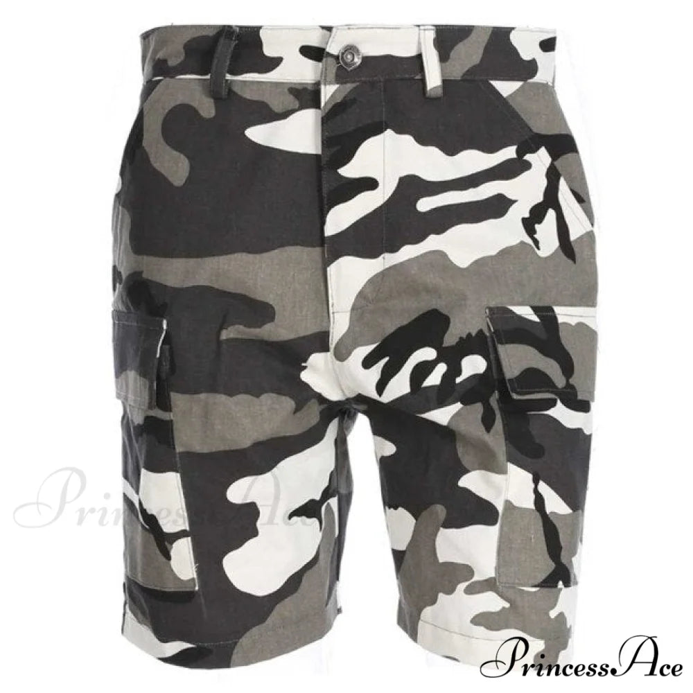 Cotton Casual Women Shorts Gray / XS