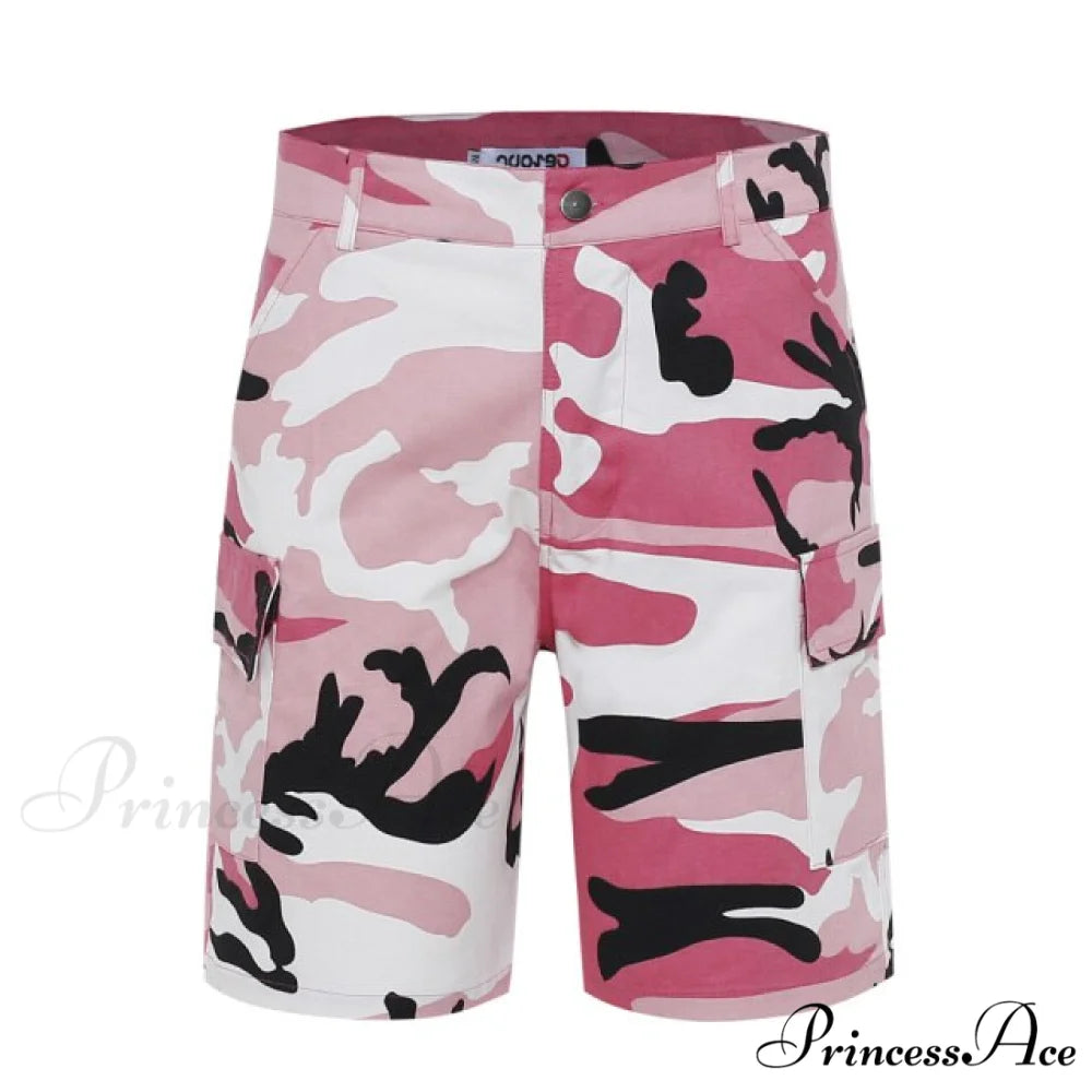 Cotton Casual Women Shorts Pink / XS