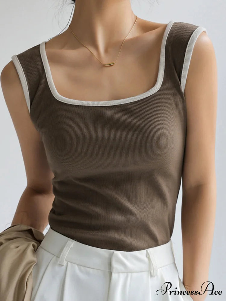 Cotton Charming Tank Top Light Brown / S