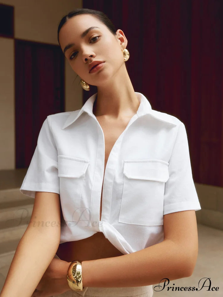 Cotton & Graceful Linen Cropped Shirt