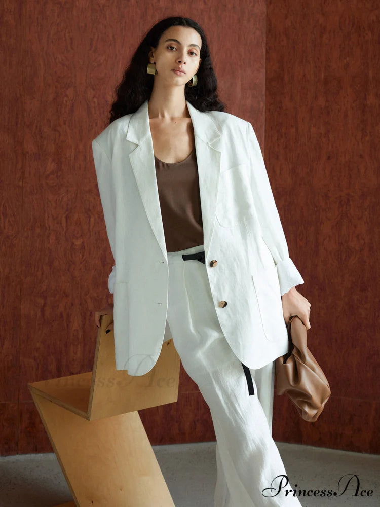 Cotton & Graceful Linen Oversized Blazer