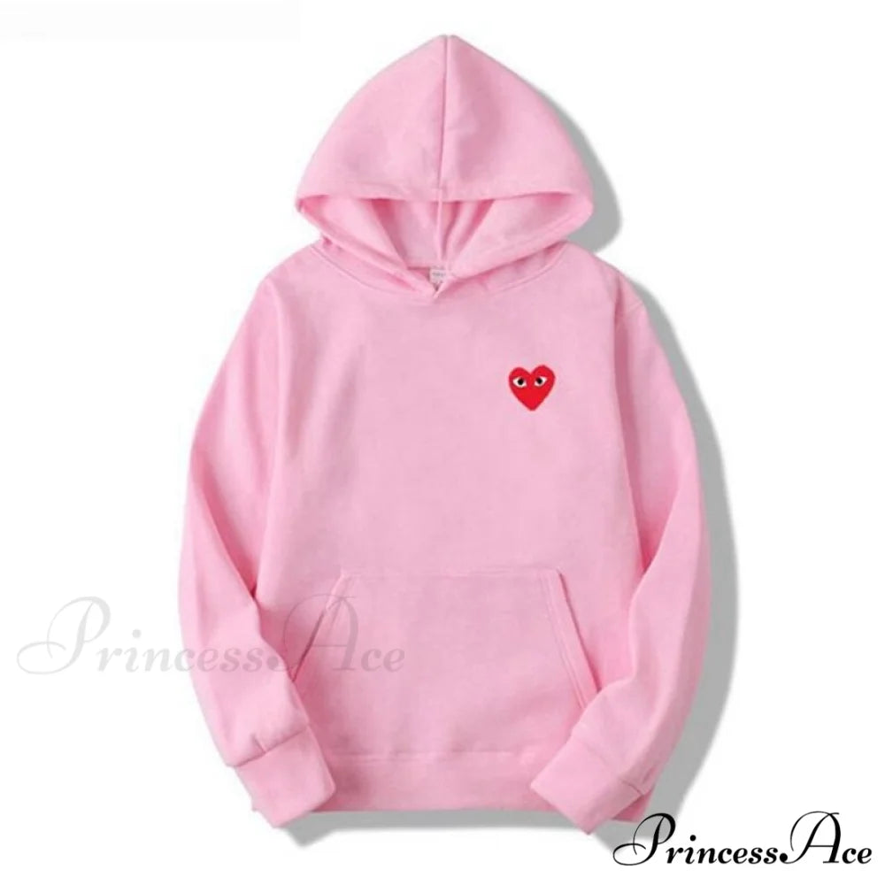 Cotton Heart-Eye Printed Fall/Winter Casual Hoodies B / S
