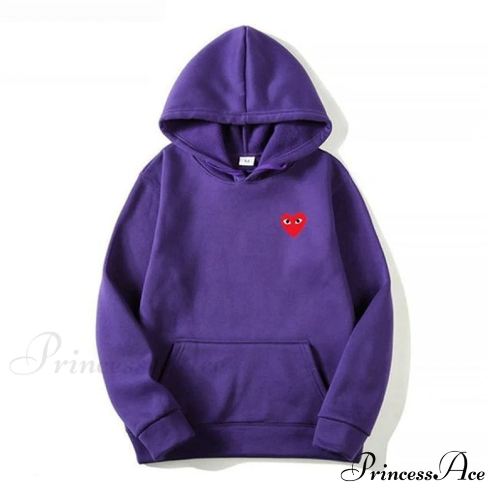 Cotton Heart-Eye Printed Fall/Winter Casual Hoodies C / S Sweatshirts & Hoodies-L