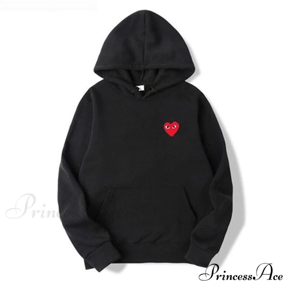 Cotton Heart-Eye Printed Fall/Winter Casual Hoodies D / S
