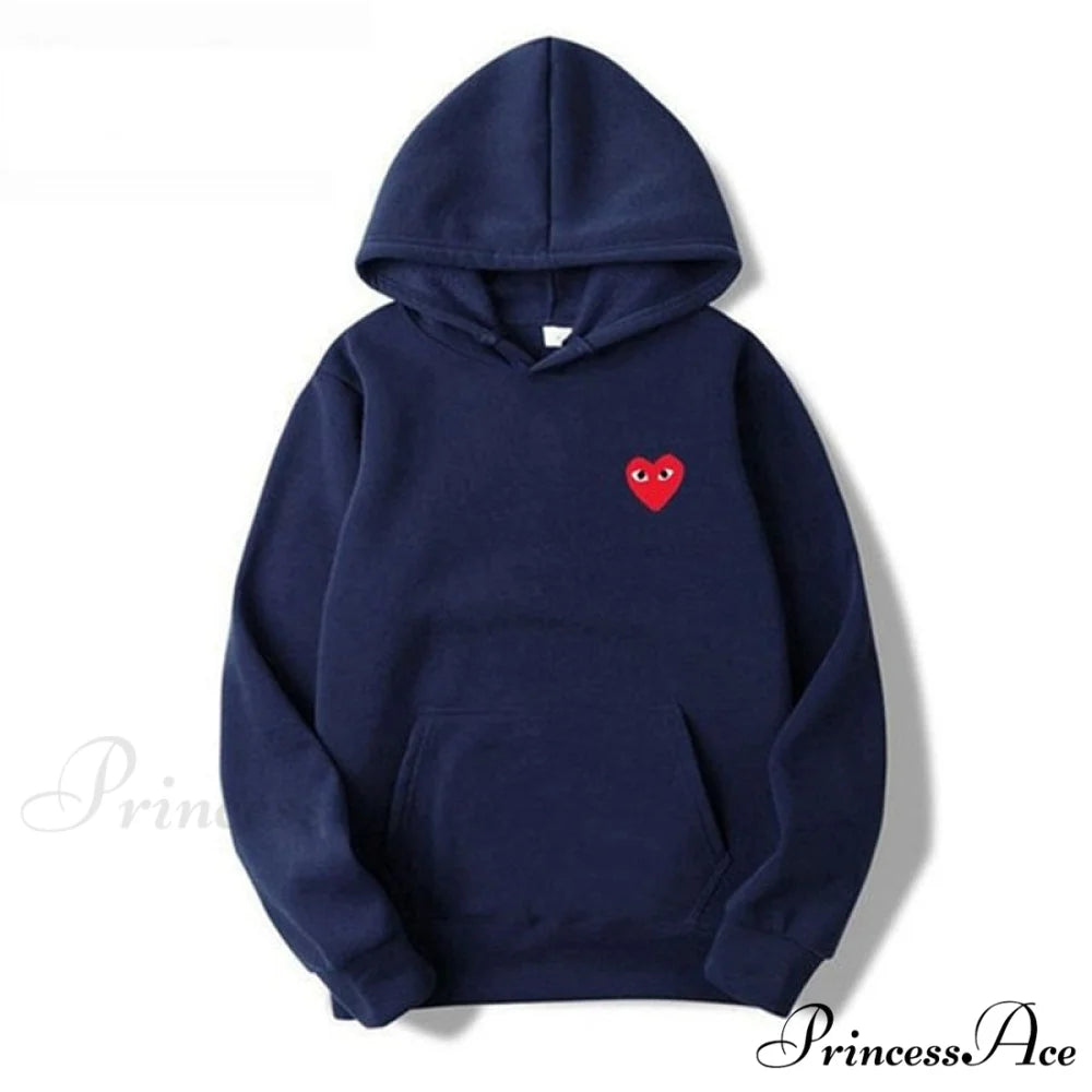 Cotton Heart-Eye Printed Fall/Winter Casual Hoodies F / S