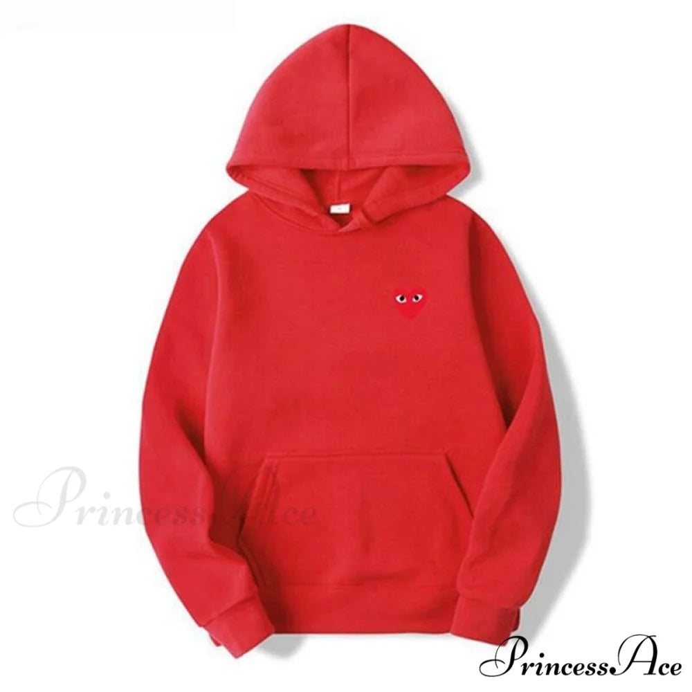 Cotton Heart-Eye Printed Fall/Winter Casual Hoodies G / S