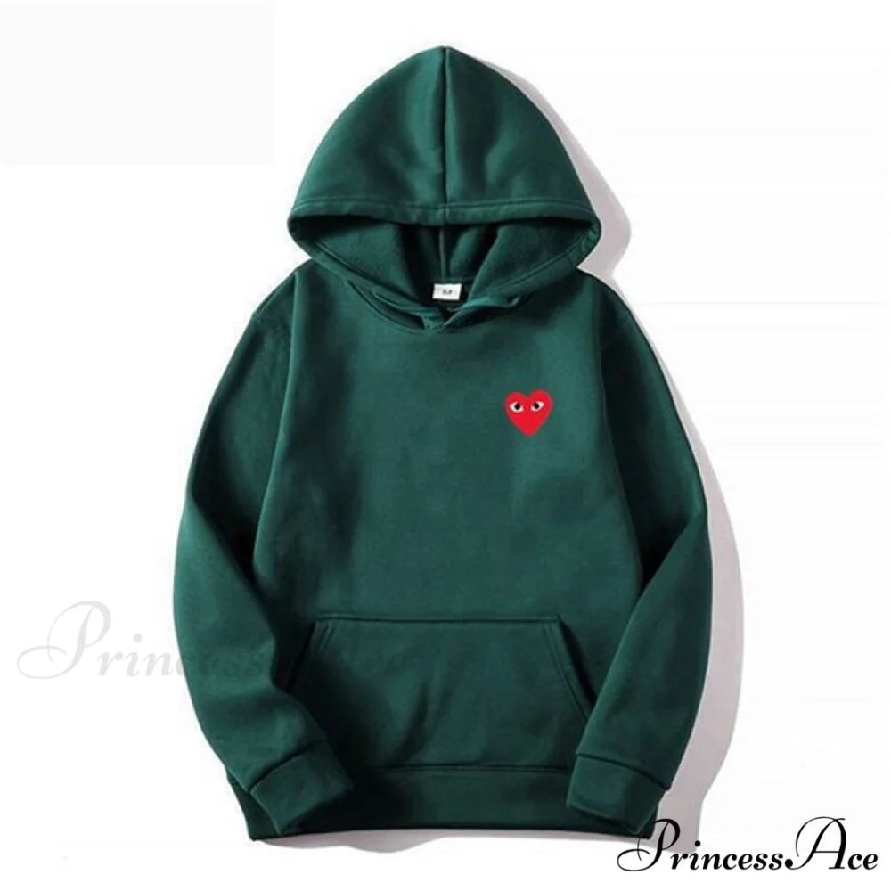 Cotton Heart-Eye Printed Fall/Winter Casual Hoodies J / S