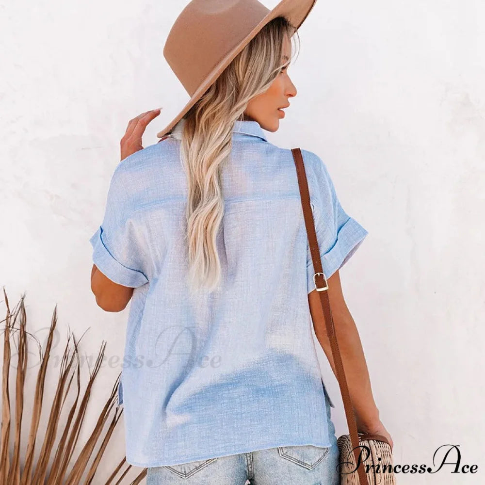 Cotton Linen Summer Blouse blouse-250126