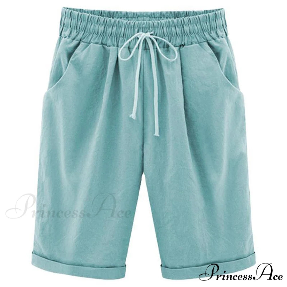 Cotton Pants Ladies Drawstring Elastic Loose Shorts