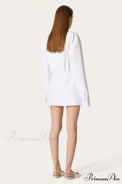 Cotton Poplin 3D Charming Flower Short Dress