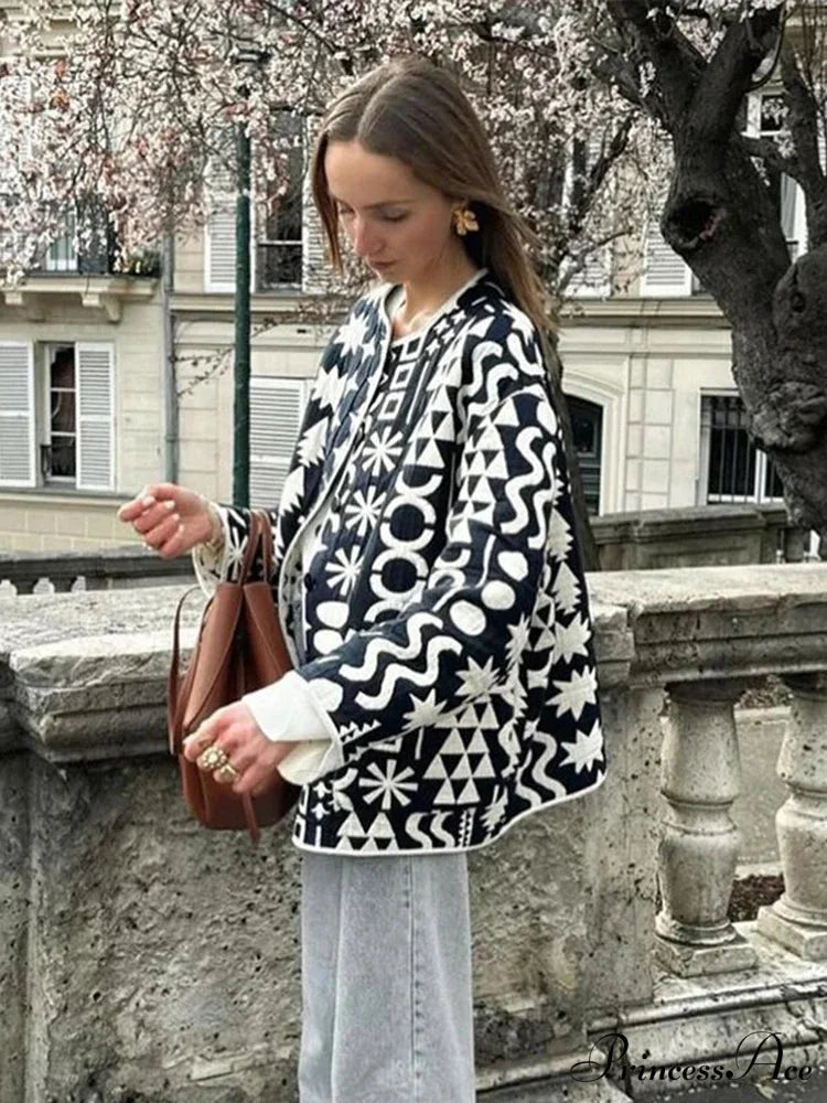 Cotton Single-Breasted Round-neck Overcoat overcoats-241228