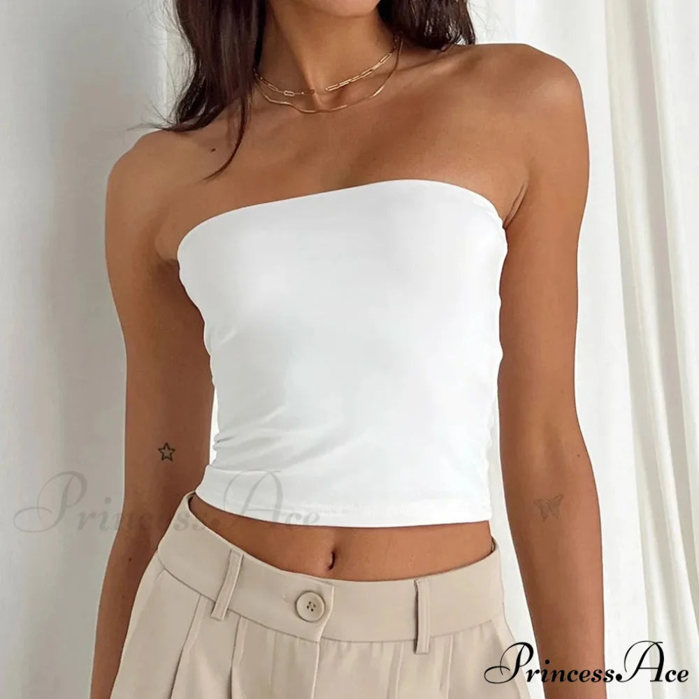 Cover Chest Bandeau Crop Top White / S croptop-250223