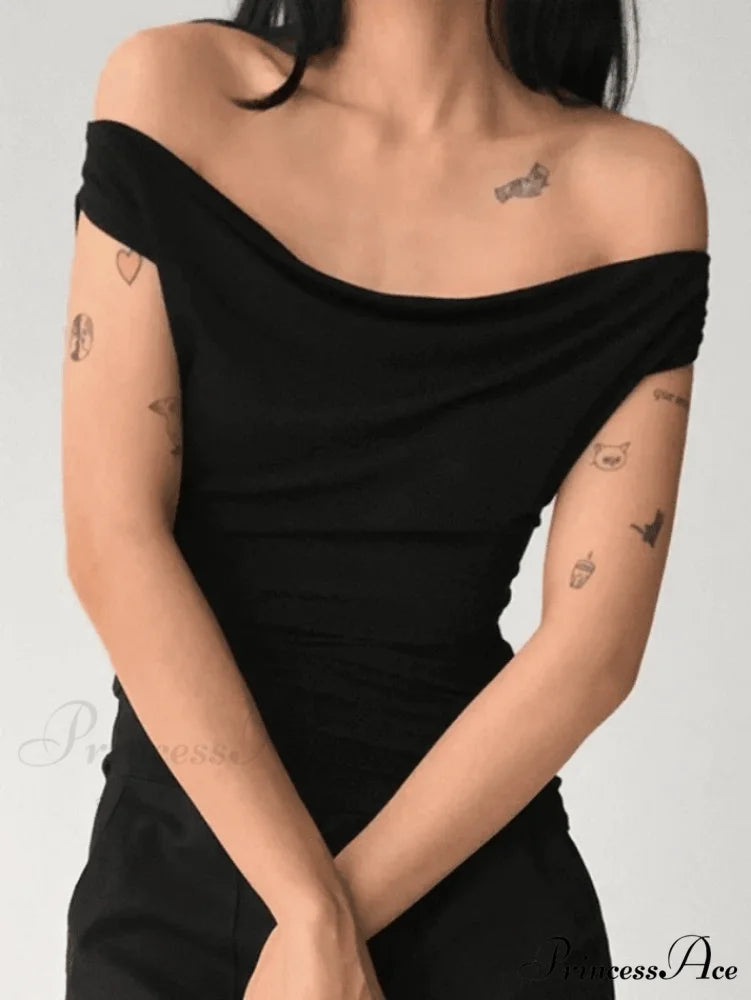 Cowl Neck Strapless Slit Modern Maxi Evening Dress - Green Black / S