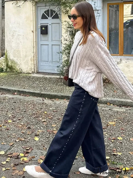 Cozy Chunky Circular Neck Pullover Jumper swraters-241228