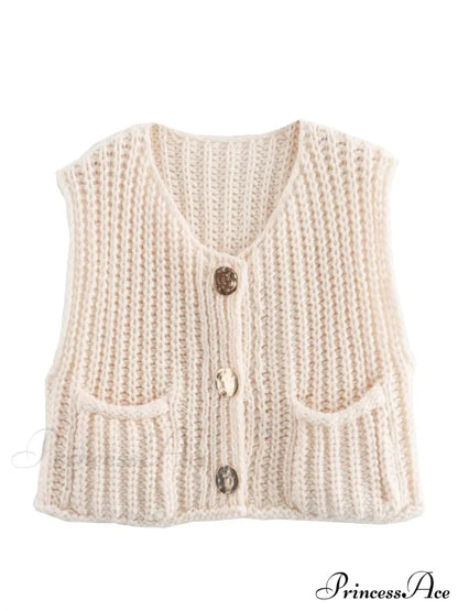 Cozy Knitted Casual Loose Single-breasted Comfortable Autumnal Fashionable Sweater BRIGE / S