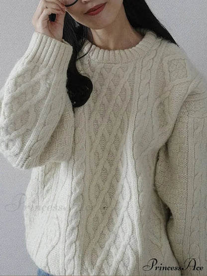 Cozy Twisted Circular Neck Sweater swraters-241228