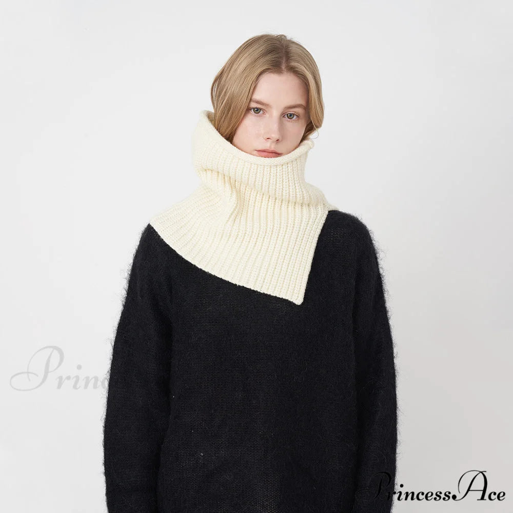 Cozy Warm Stylish Soft High Neck Thick Comfortable Elegant Scarf Off-white