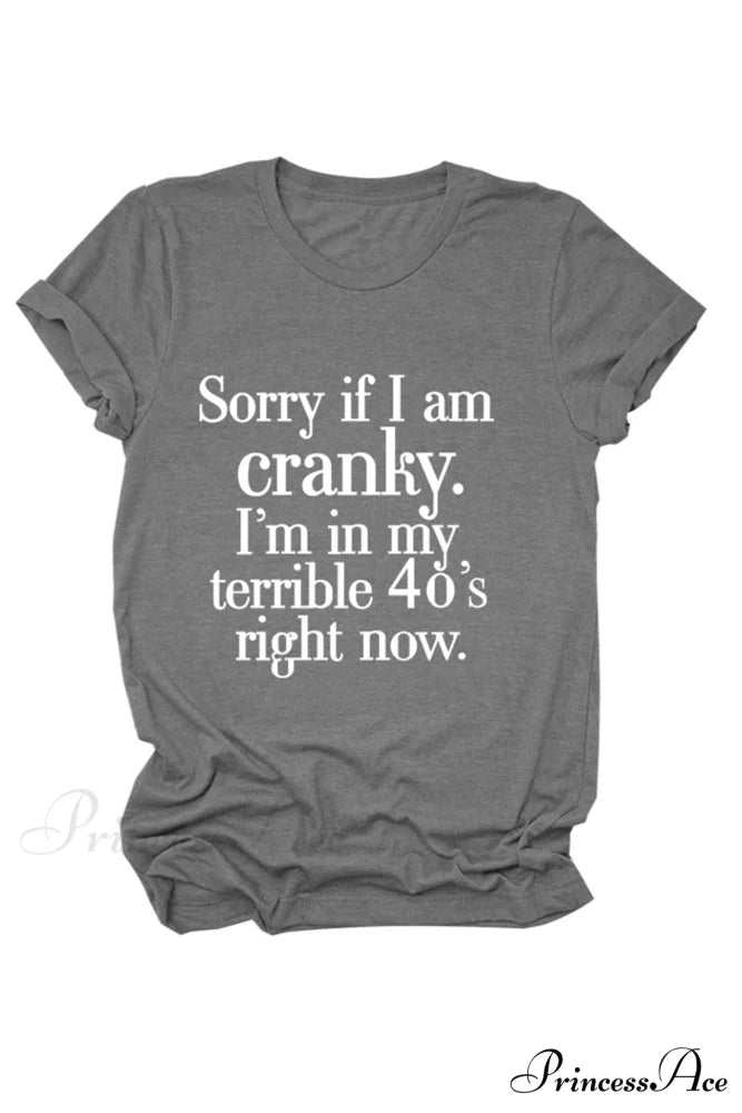 Cranky Patterned T-shirt Dark Grey / S