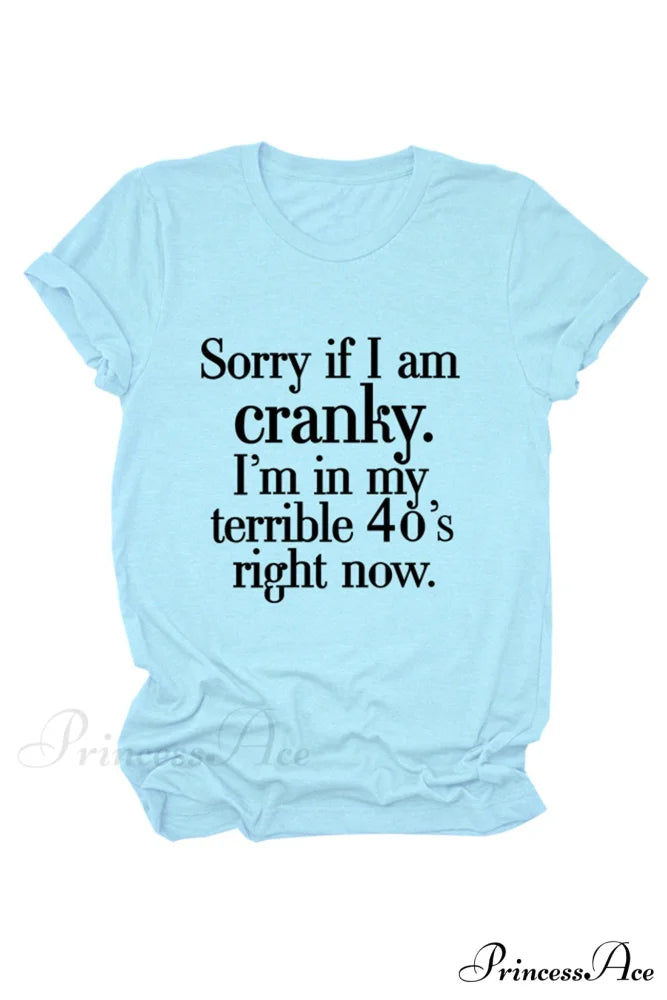 Cranky Patterned T-shirt Light Blue / S