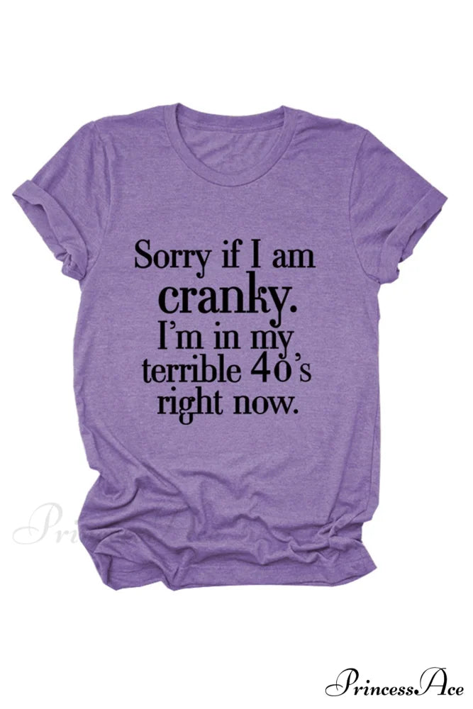 Cranky Patterned T-shirt Purple / S