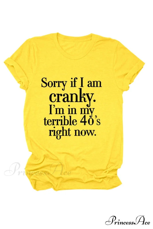 Cranky Patterned T-shirt Yellow / S