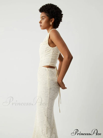 Cream Floral Lace Tie Modern Back Crop Corset Top