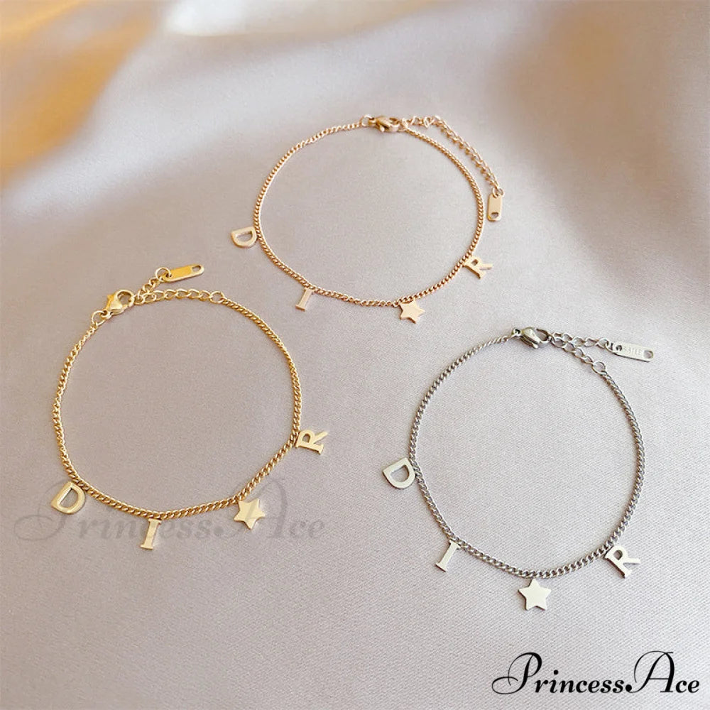 Creative Letter Pendant Bracelet