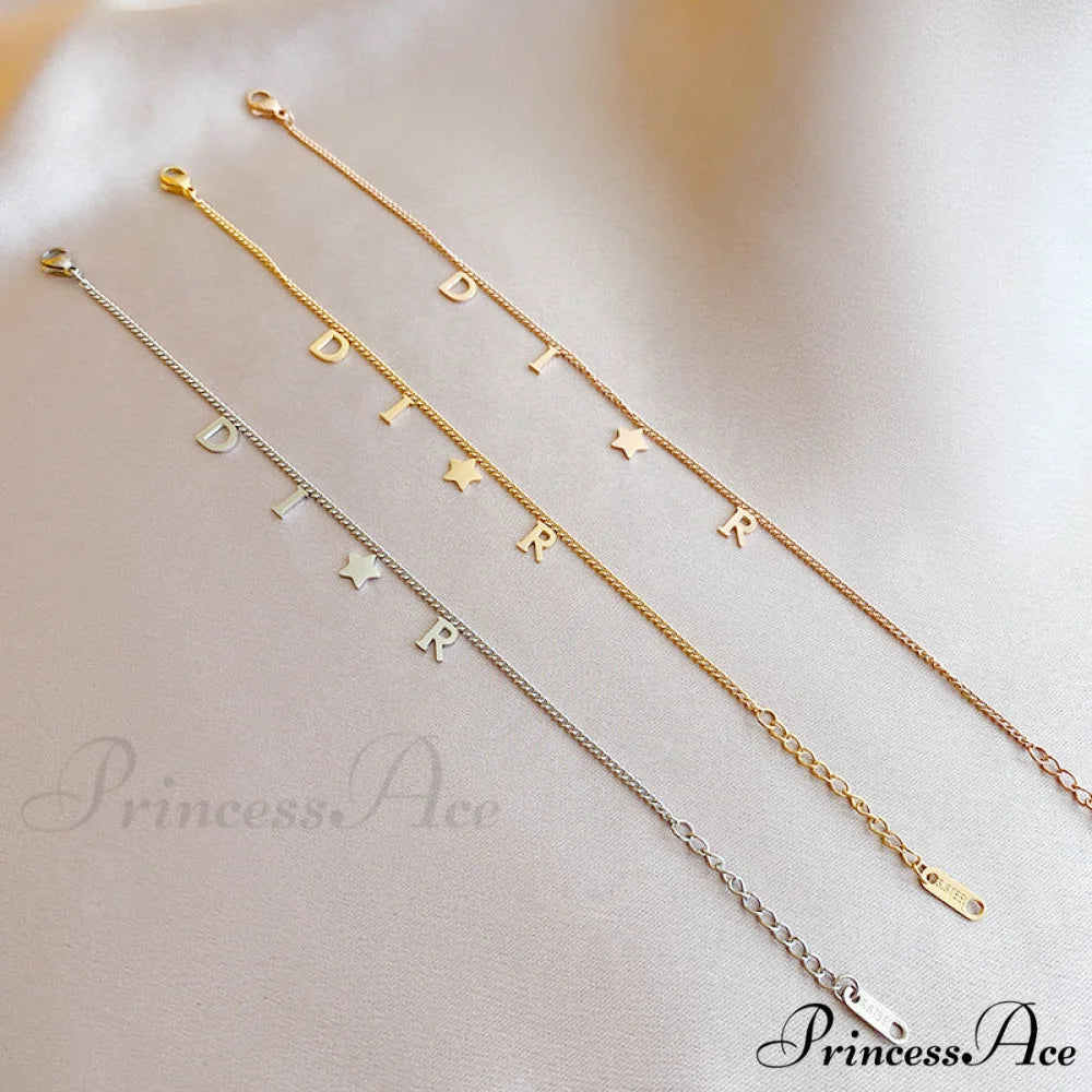 Creative Letter Pendant Bracelet