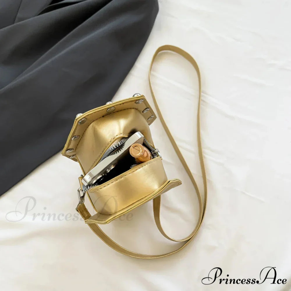 Creative PU Coffin Shape Embroidery Underarm Phone Office Travel Bag