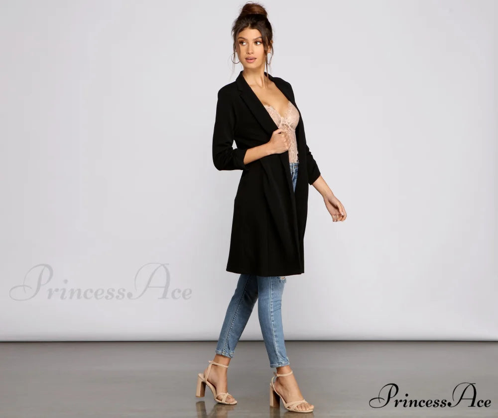 Crepe Longline Blazer for Boss Babes