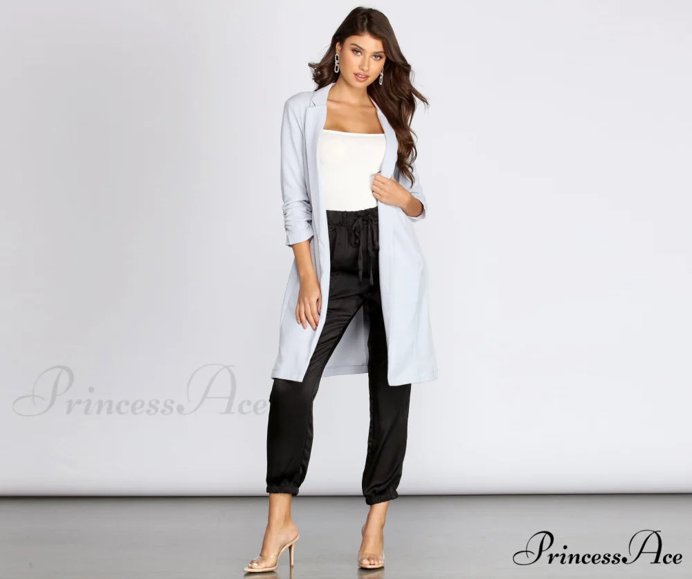 Crepe Longline Blazer for Boss Babes RED-2 / S