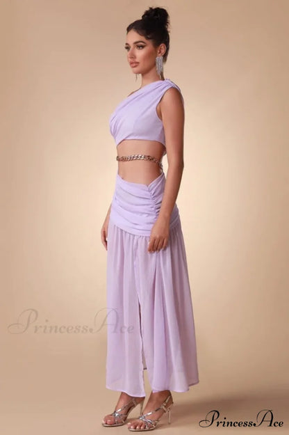 Cressida Split Stylish Chain Maxi Dress