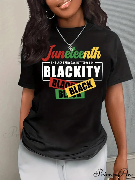 Crew Neck Short Sleeve Letter Print Spring & Summer Women’s Clothing T-shirt