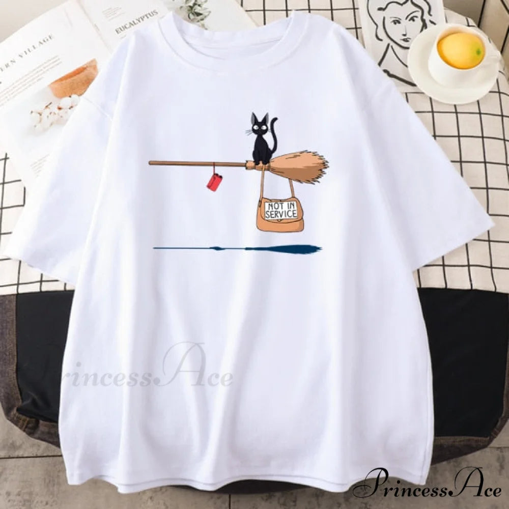 Crew Neck Vintage Loose T Shirts White / S