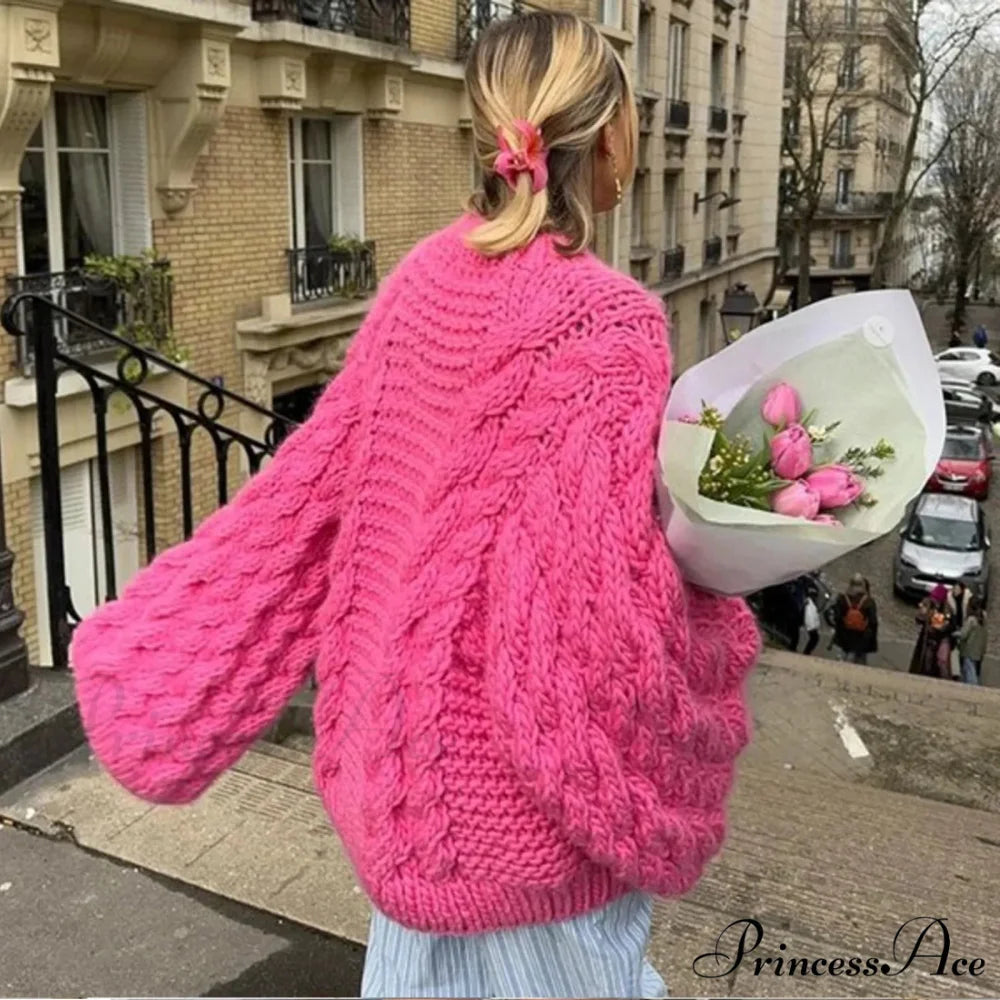 Crewneck Flared Sleeve Fuzzy Sweater Modified Output: Round neck Flared Sleeve Soft Sweater Red / S swraters-241228