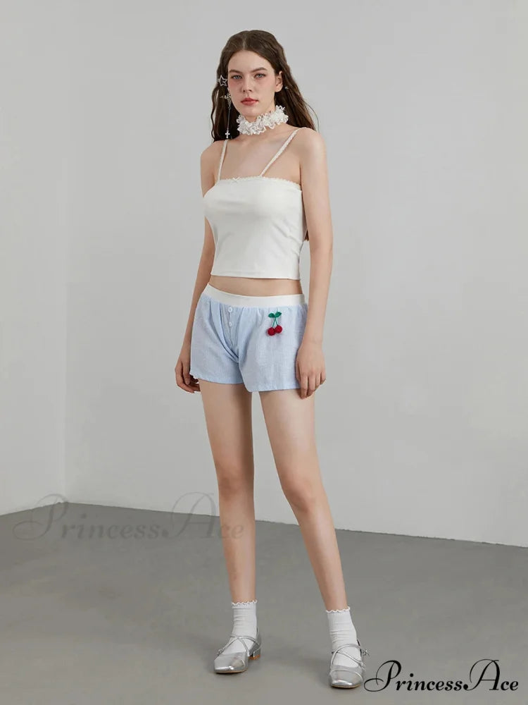 Crimson Banded Stretchy Waist Short short-250223