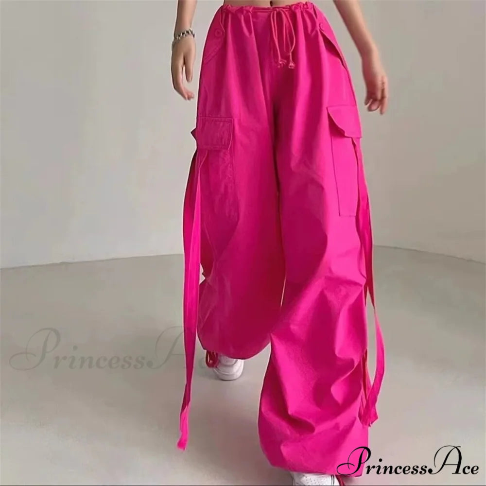 Crimson Freight Informal Elevated Waist Hip Hop Pant Red / S pant-250223