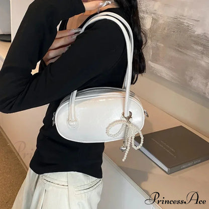 Crimson Informal Korean Fashion Armpit Shoulder Bag Beige shoulder-250126