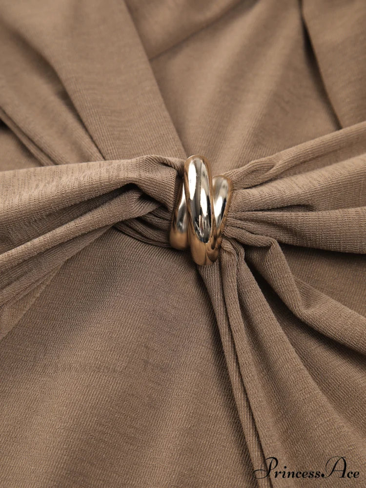 Criss Cross Cut Trendy Out Long Dress