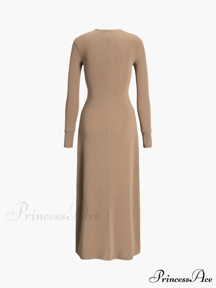 Criss Cross Cut Trendy Out Long Dress
