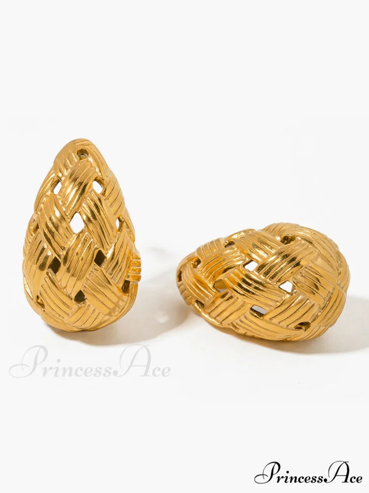 Crisscross Charming Honeycomb Earrings Gold / One Size