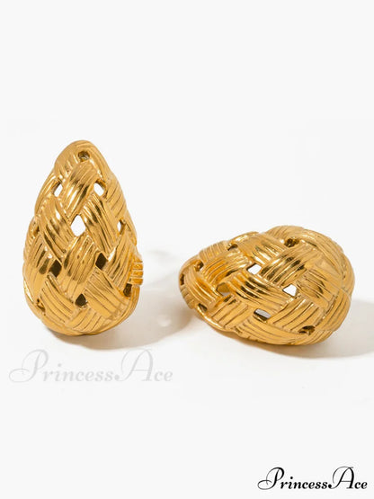 Crisscross Charming Honeycomb Earrings Gold / One Size