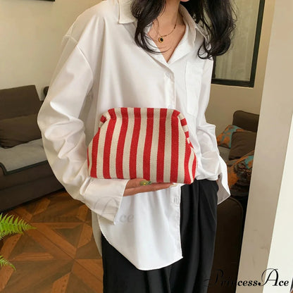 Crochet Canvas Multicolored Summer Clutch wristlet-250126