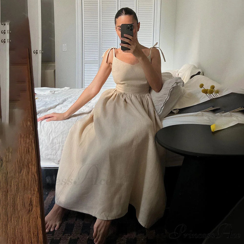 Crochet Cutie Stylish Linen Maxi Dress