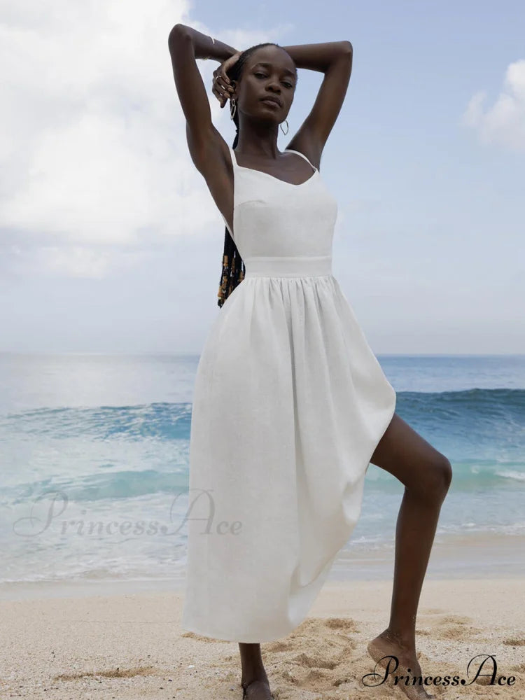 Crochet Cutie Stylish Linen Maxi Dress