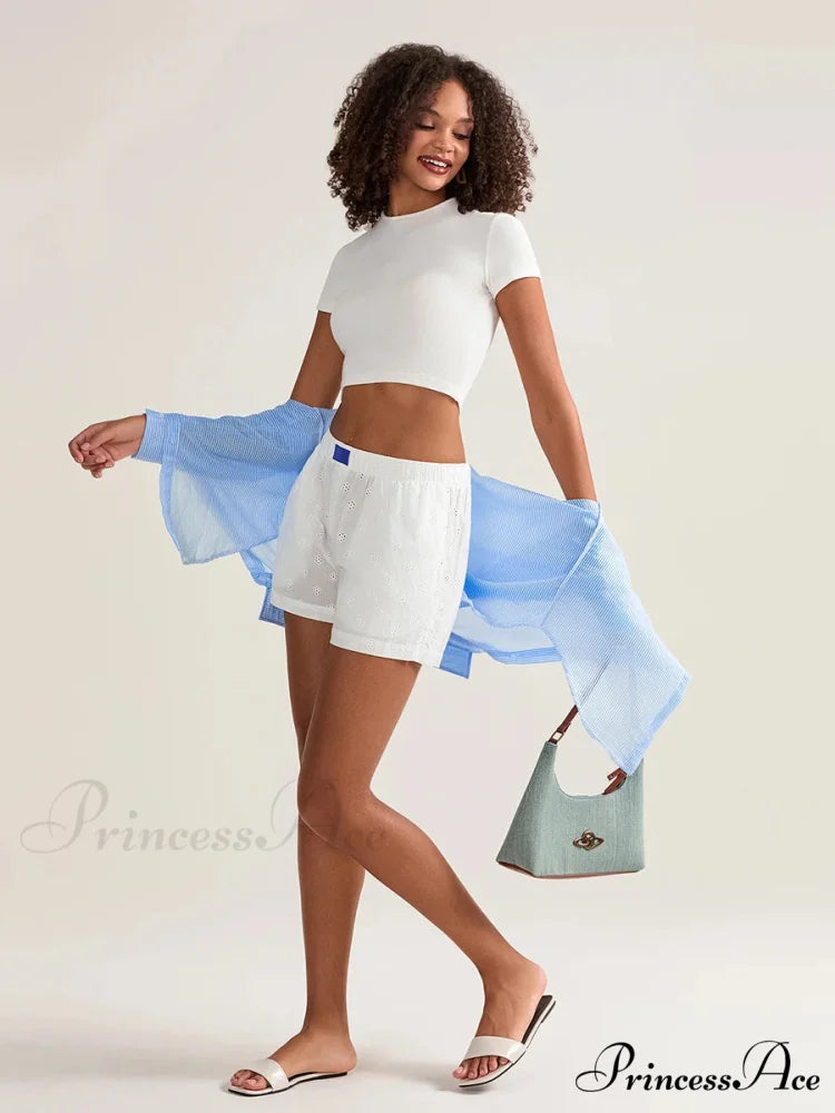 Crochet Empty Broad Leg Short short-250223
