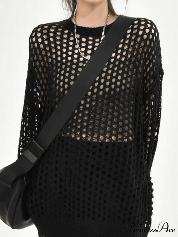 Crochet Long Sleeve Trendy Maxi Beach Dress