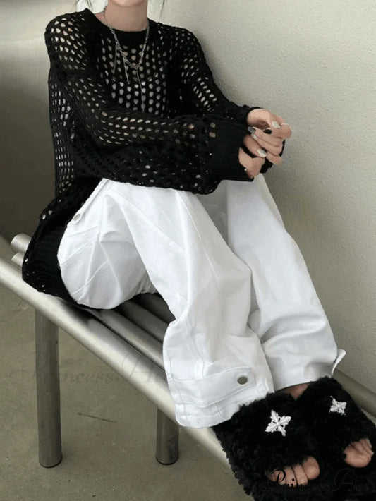 Crochet Long Sleeve Trendy Maxi Beach Dress