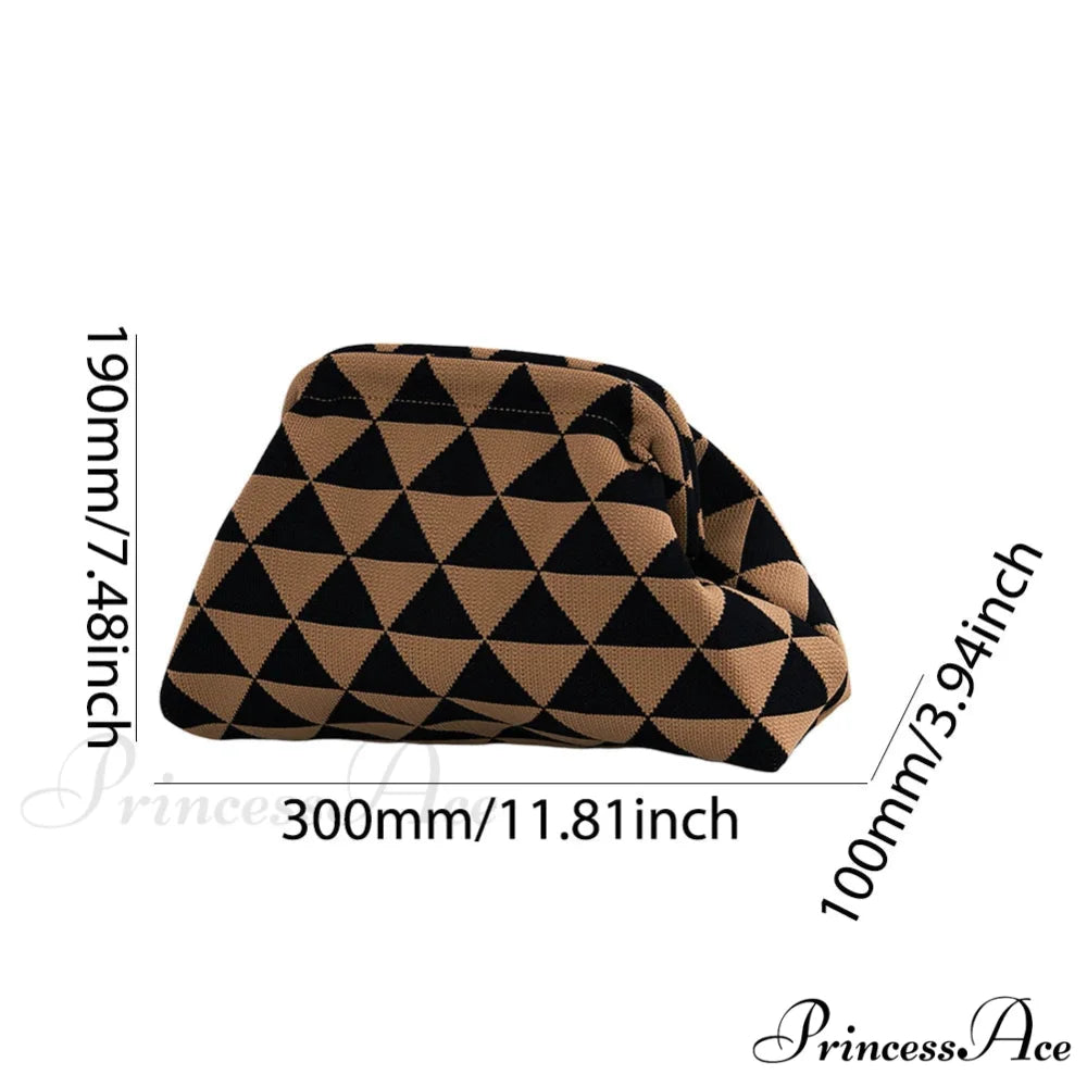 Crochet Pouch Woven Seaside Wristlet Black Gold wristlet-250126